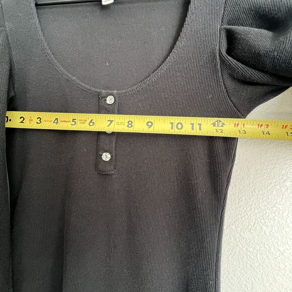 CINQ À SEPT Jordan Puff-Shoulder Cotton & Cashmere Sweater Size Small - Picture 8 of 8